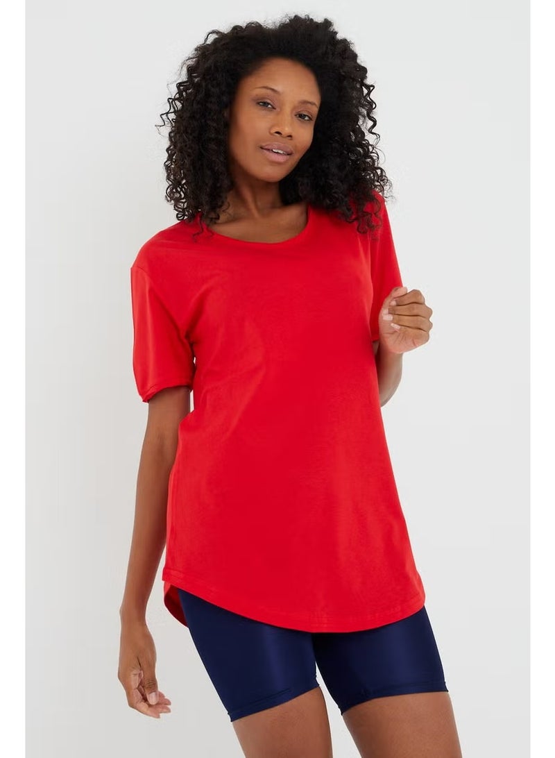 Cool Tarz Cool Style Style Cool Women Red Dirty Collar Loose T-SHIRT-XKTCPS001R24S - Image 1